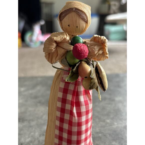 3 Vtg Corn Husk Doll, Folk Art 6” Figures - Picture 7 of 14